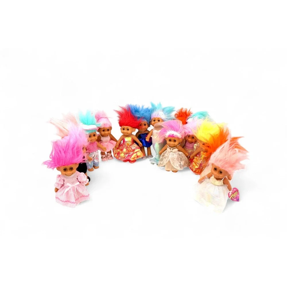 Vintage Troll Dolls Lot 7 Inch 90s Russ Ace Dam Mixed Outfit - Picture 3 of 16